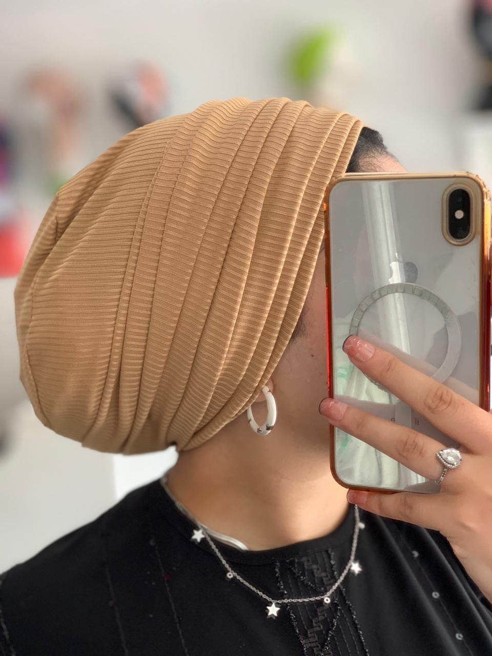 Pleated Cotton Easyon Turban