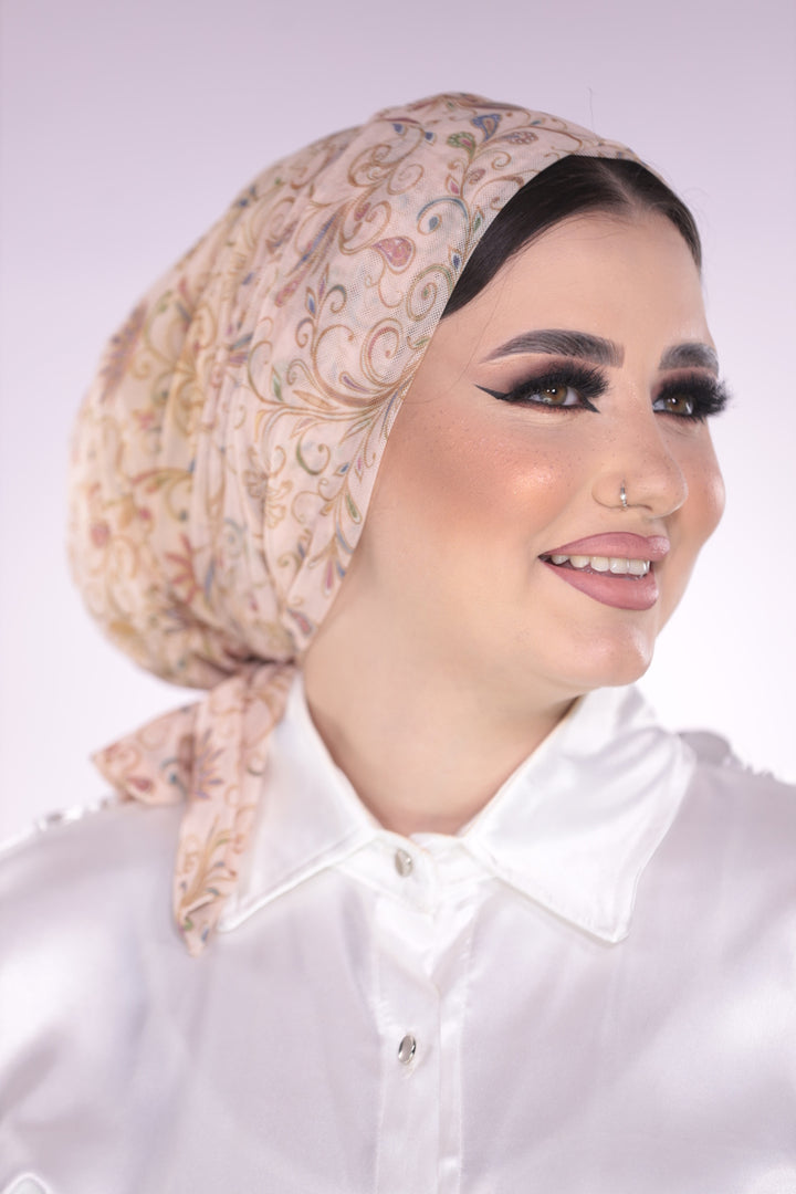 Coffee Glaze Tulle Turban