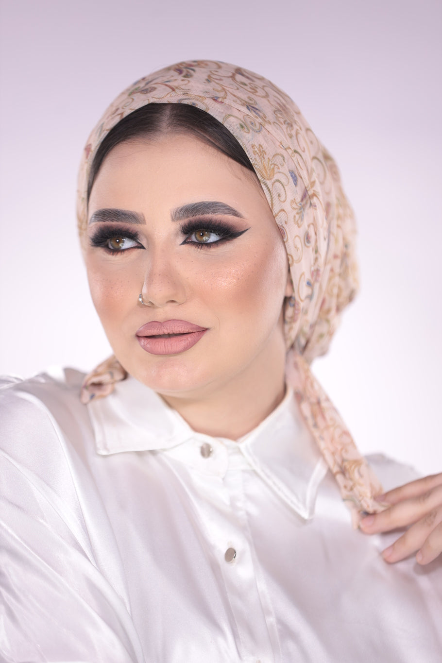 Coffee Glaze Tulle Turban