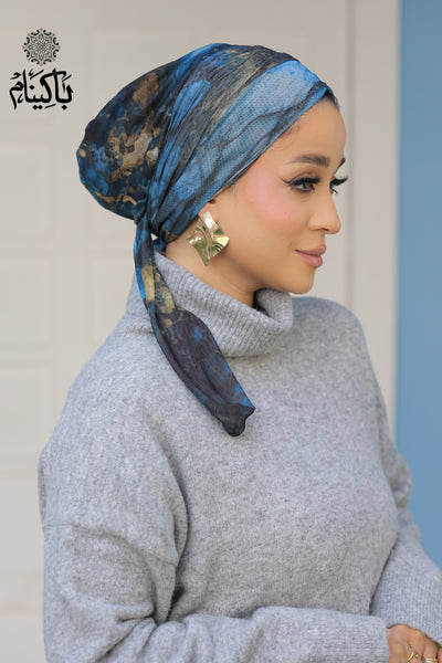 Bluish Tulle Turban