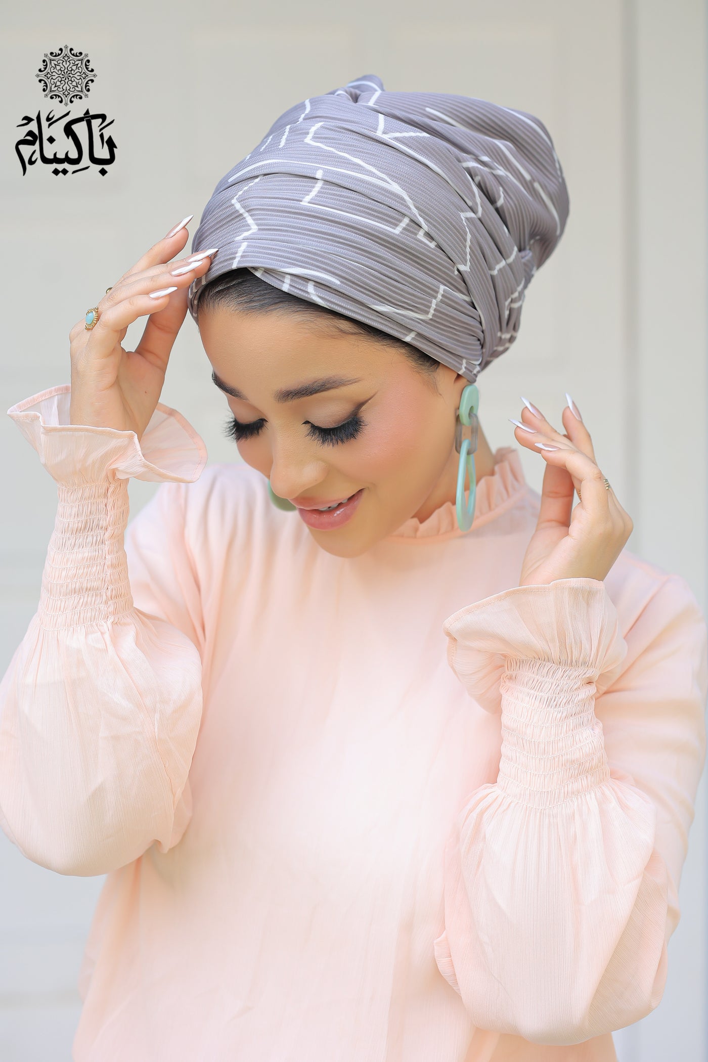 Pleated Geometric Turban
