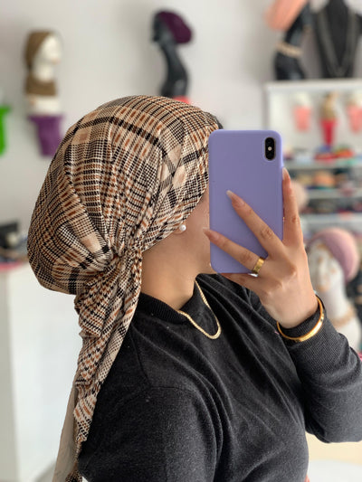 Plaid Velvet Scarfina Turban