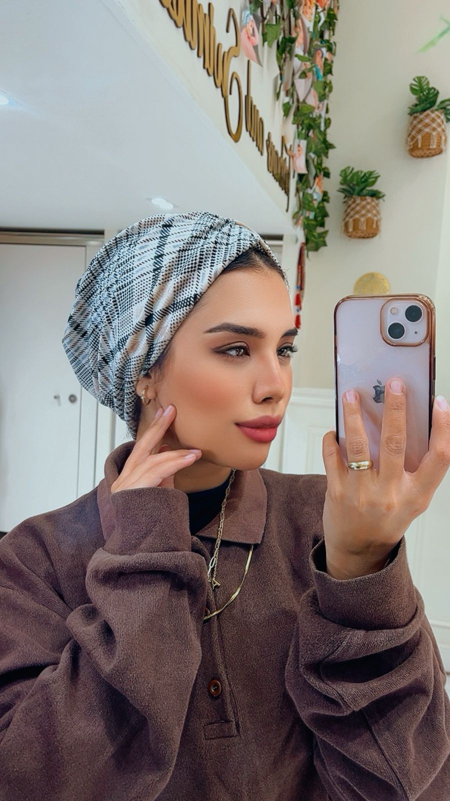Plaid Velvet Turban