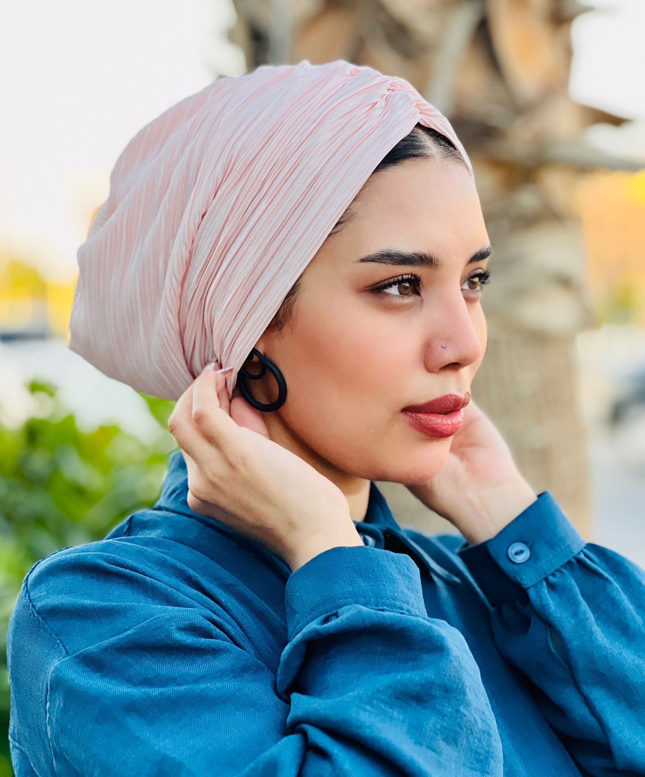 Pleated Satin Turban