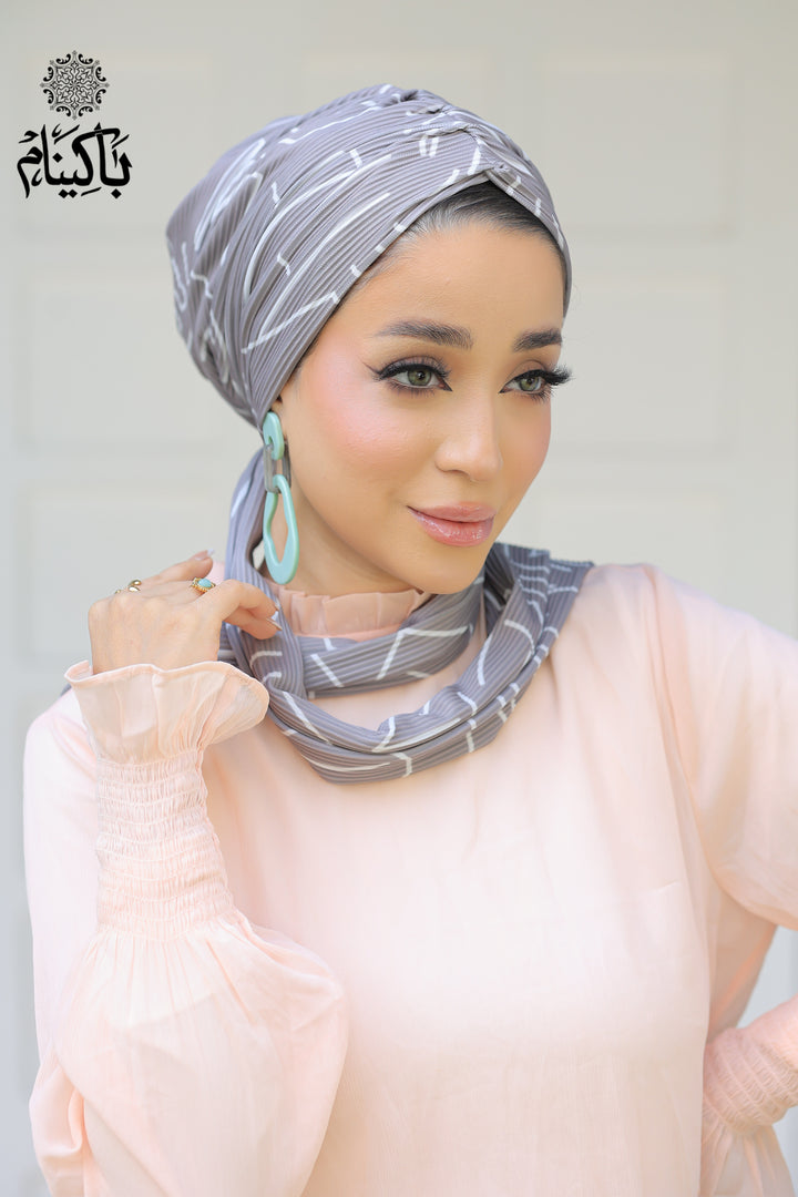 Pleated Geometric Turban