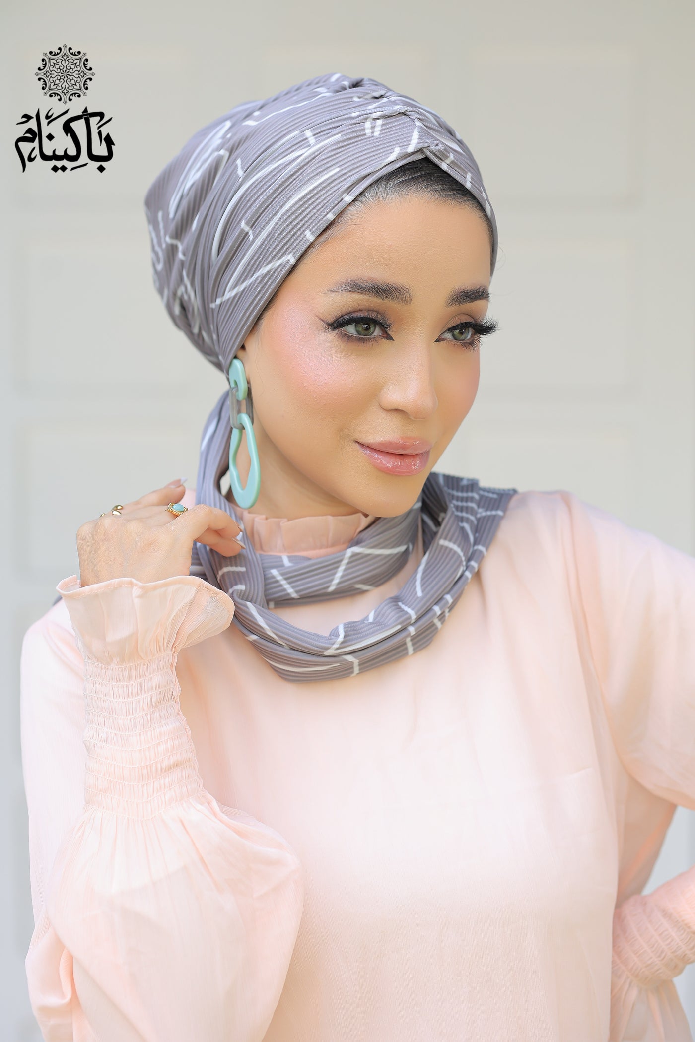 Pleated Geometric Turban