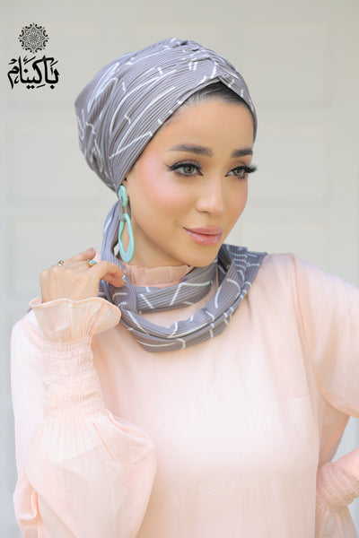 Pleated Geometric Turban
