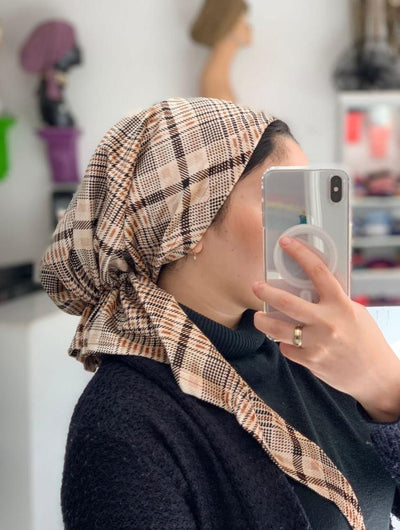 Plaid Velvet Scarfina Turban