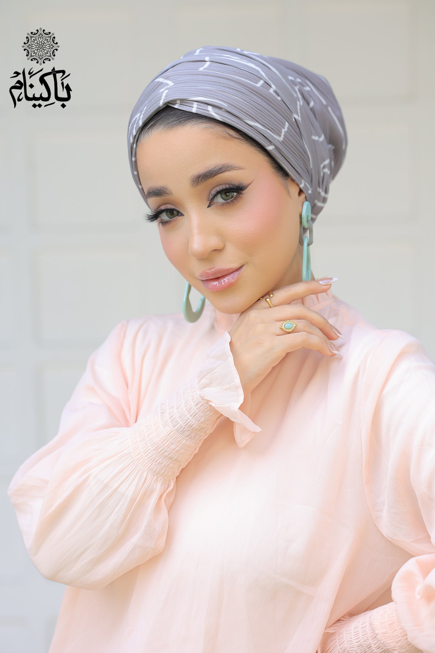 Pleated Geometric Turban