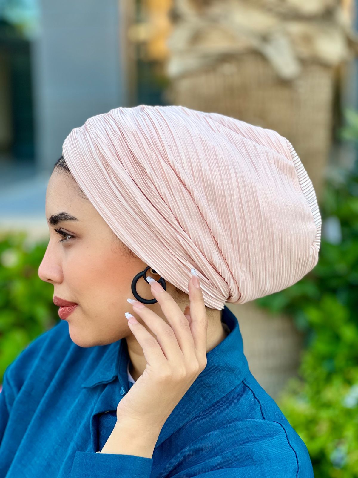 Pleated Satin Turban