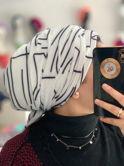 Pleated Geometric Turban