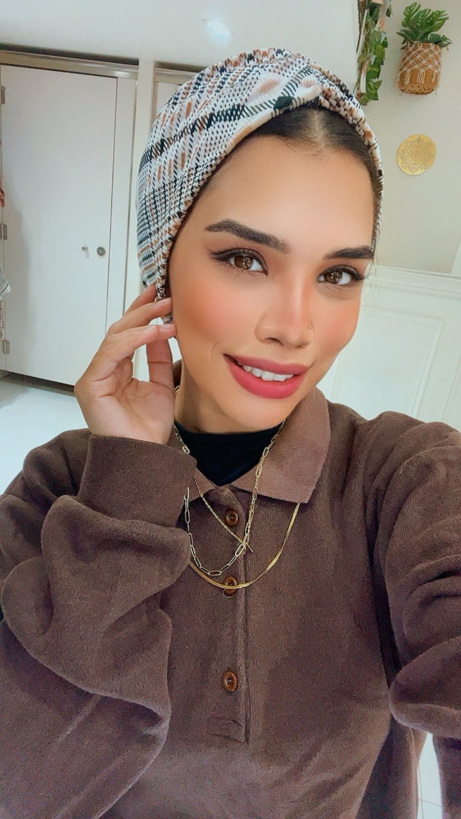 Plaid Velvet Turban