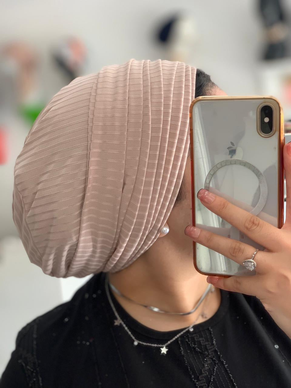 Pleated Cotton Easyon Turban