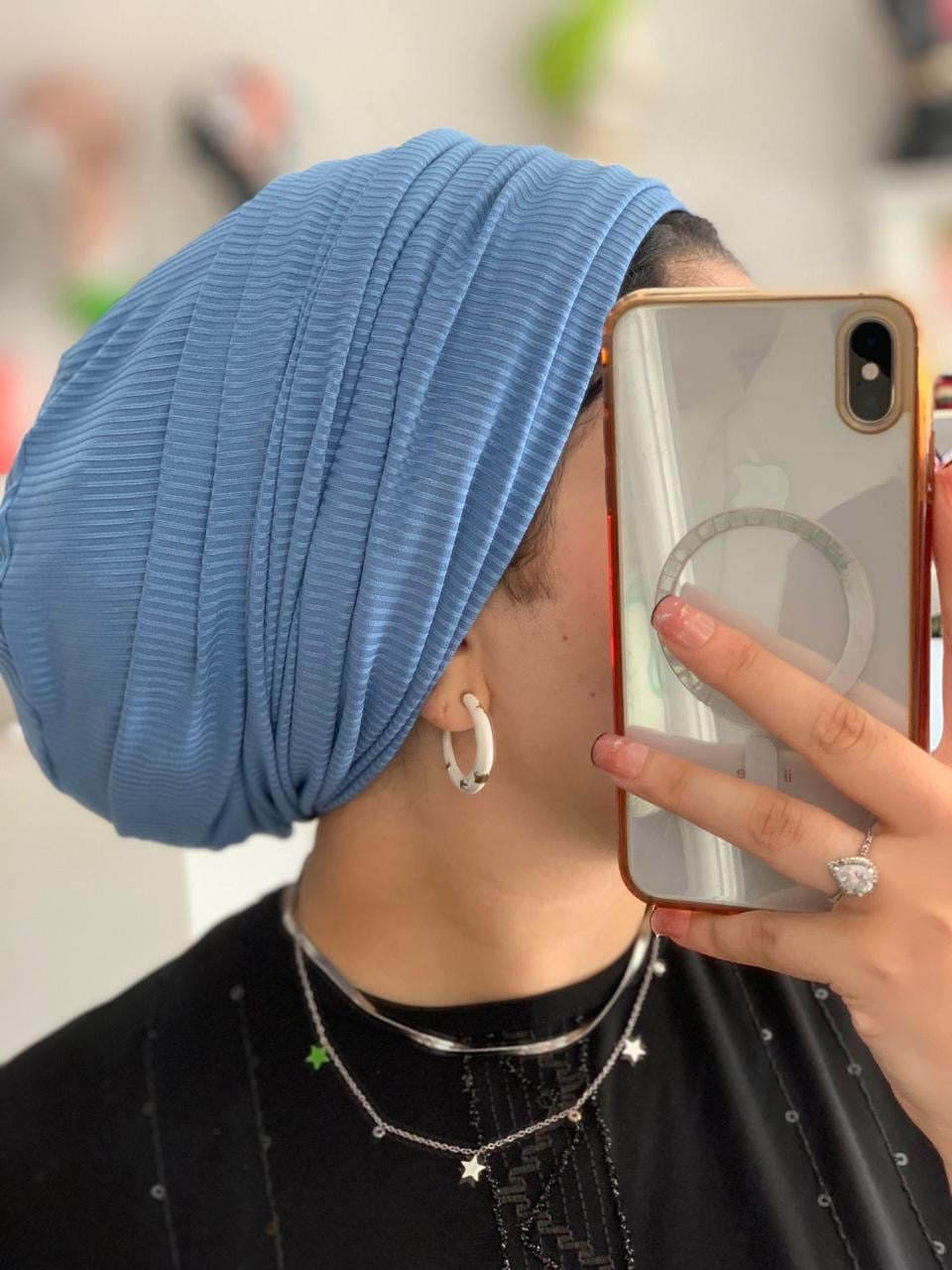 Pleated Cotton Easyon Turban