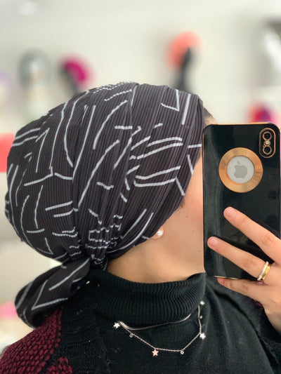 Pleated Geometric Turban