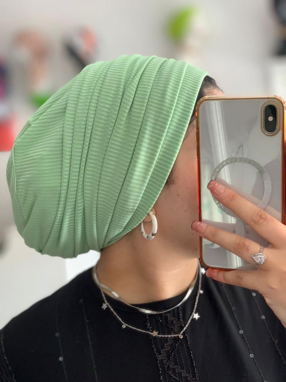 Pleated Cotton Easyon Turban