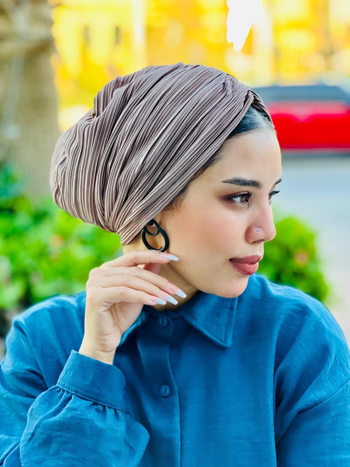 Pleated Satin Turban