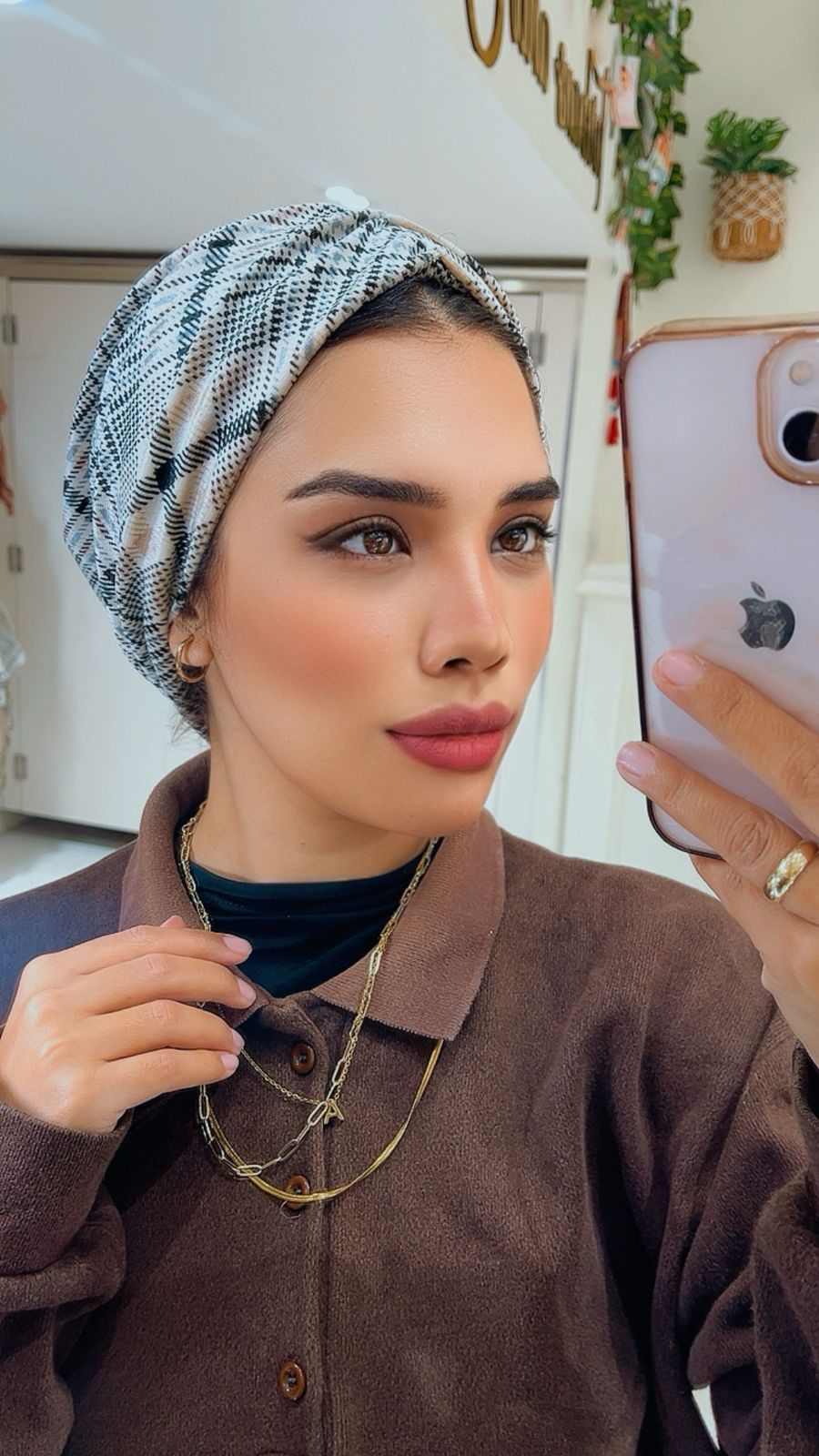 Plaid Velvet Turban