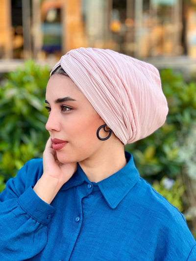 Pleated Satin Turban