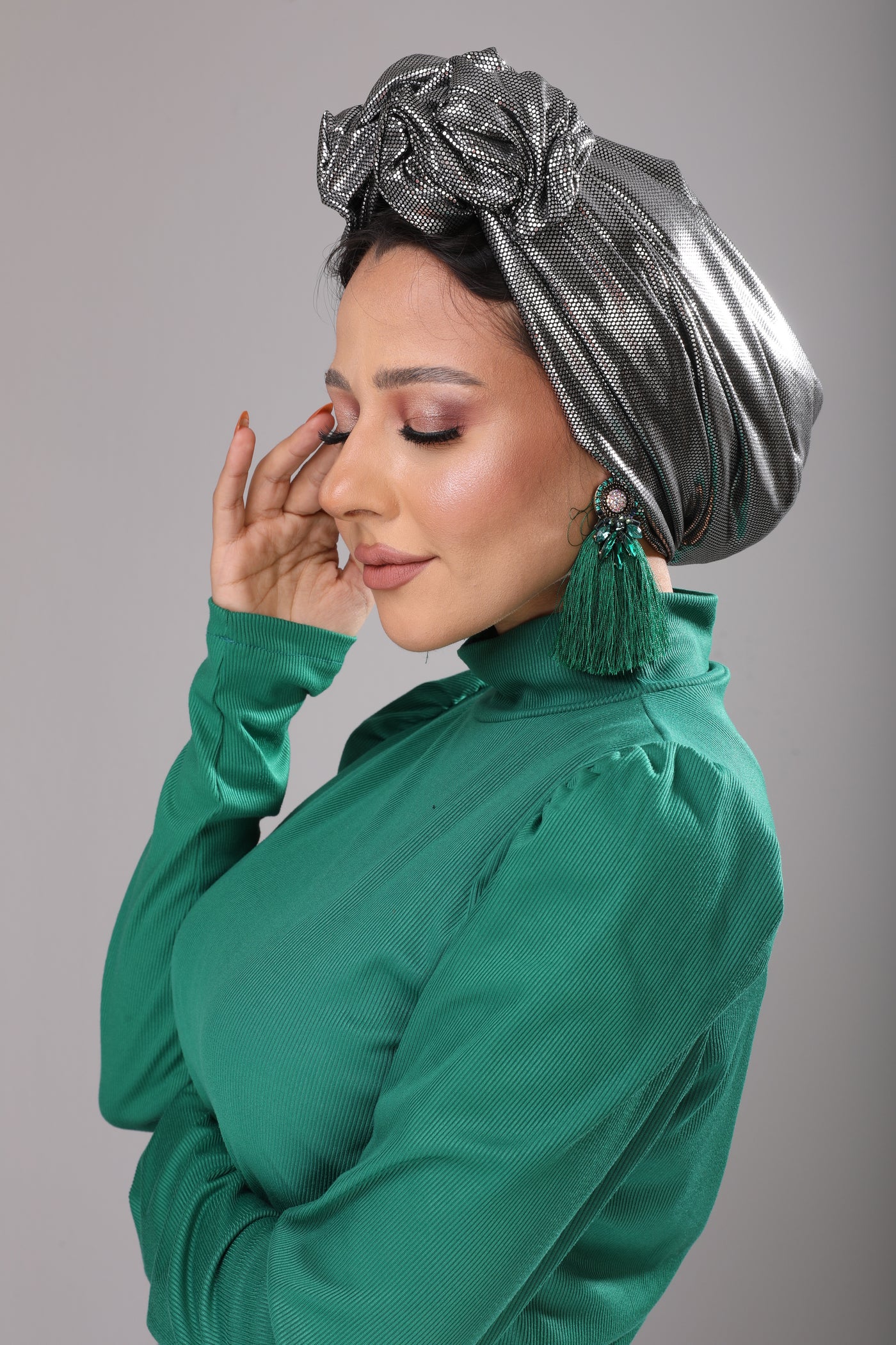 Dark Silver Wire Turban