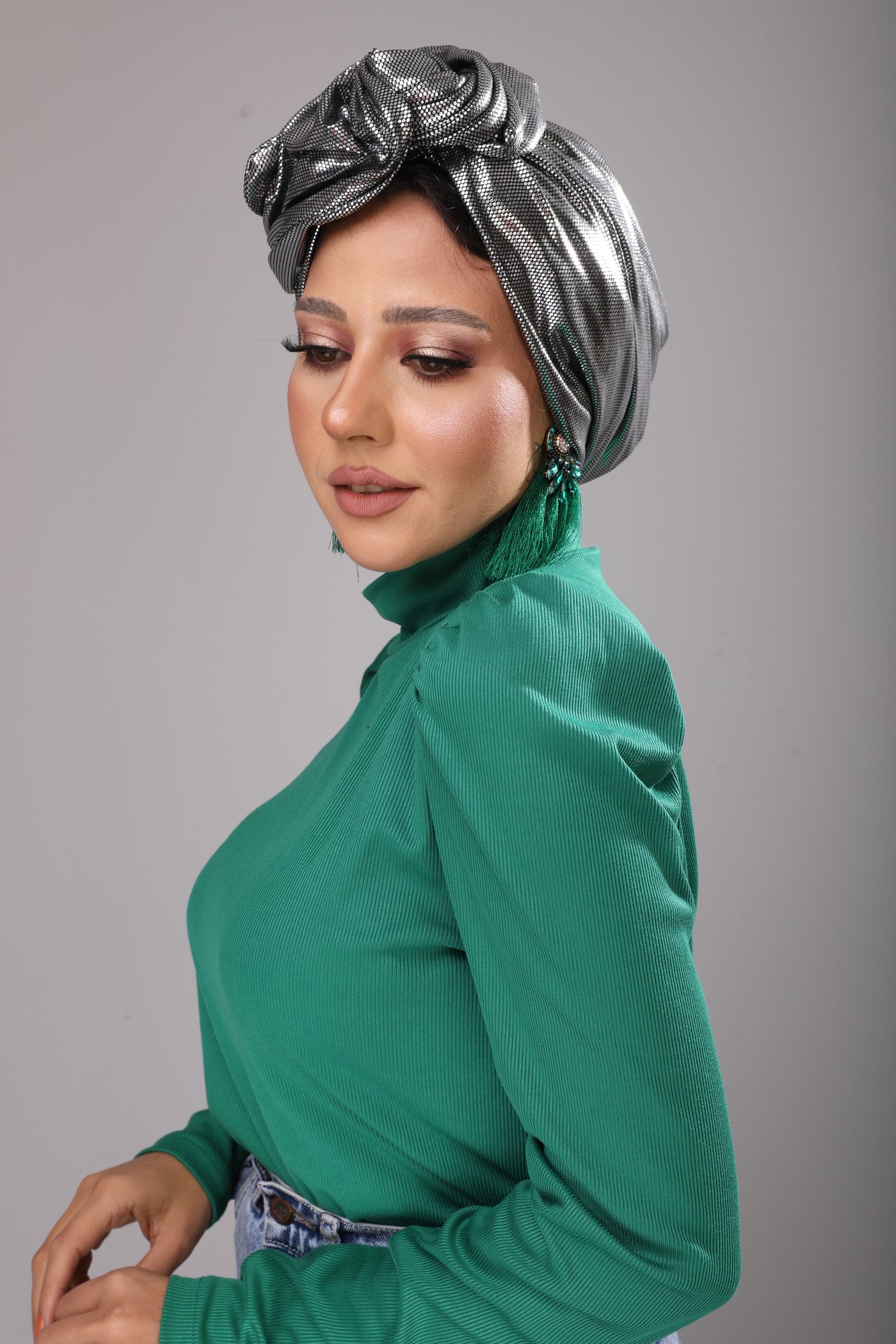 Dark Silver Wire Turban