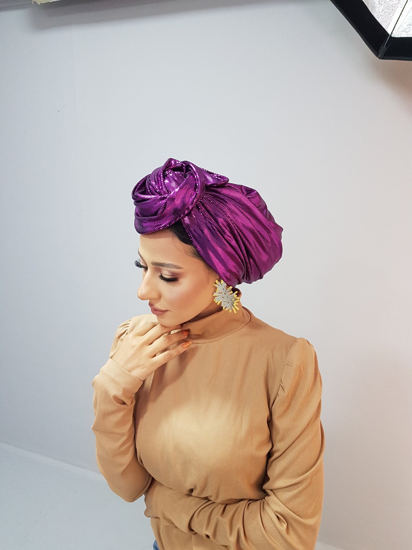 Fuschia Wire Turban