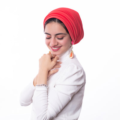 Peach Self drapped Turban