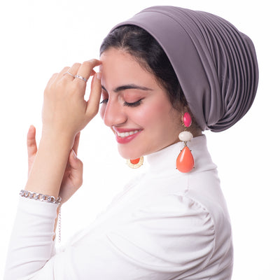 Greyish Café Self drapped Turban