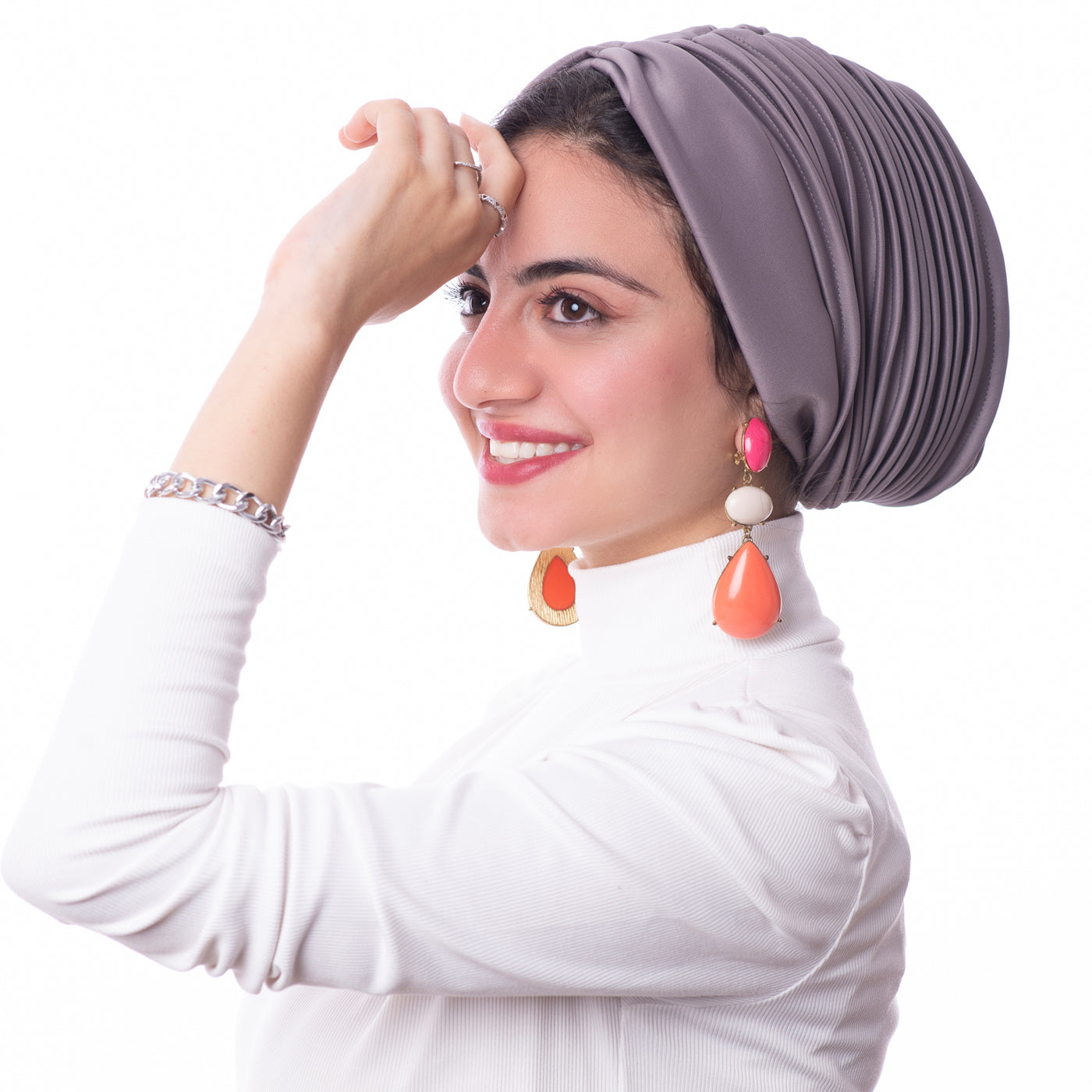 Greyish Café Self drapped Turban