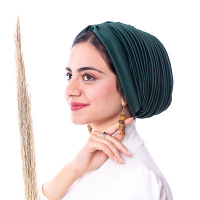 Dark green Self drapped Turban