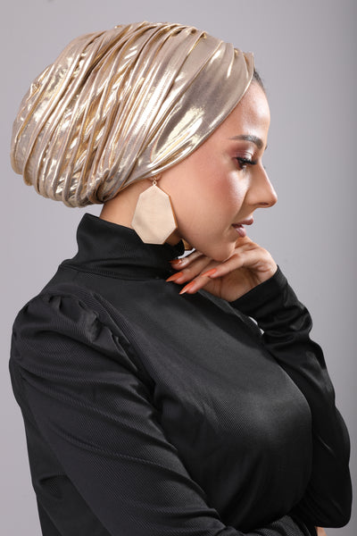 Light Gold Self Draped turban