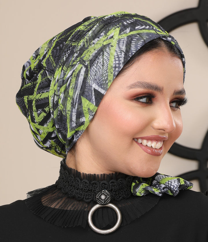 Geometric Tulle Turban