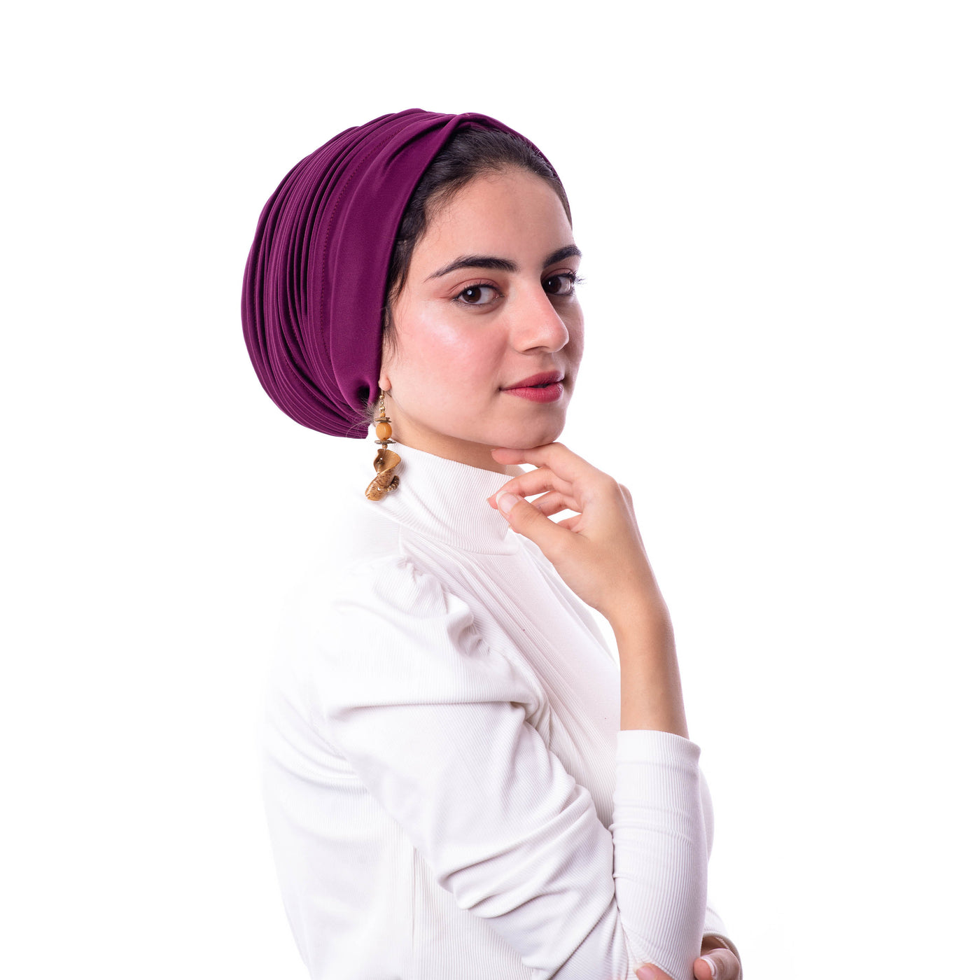 Aubergine Self drapped Turban