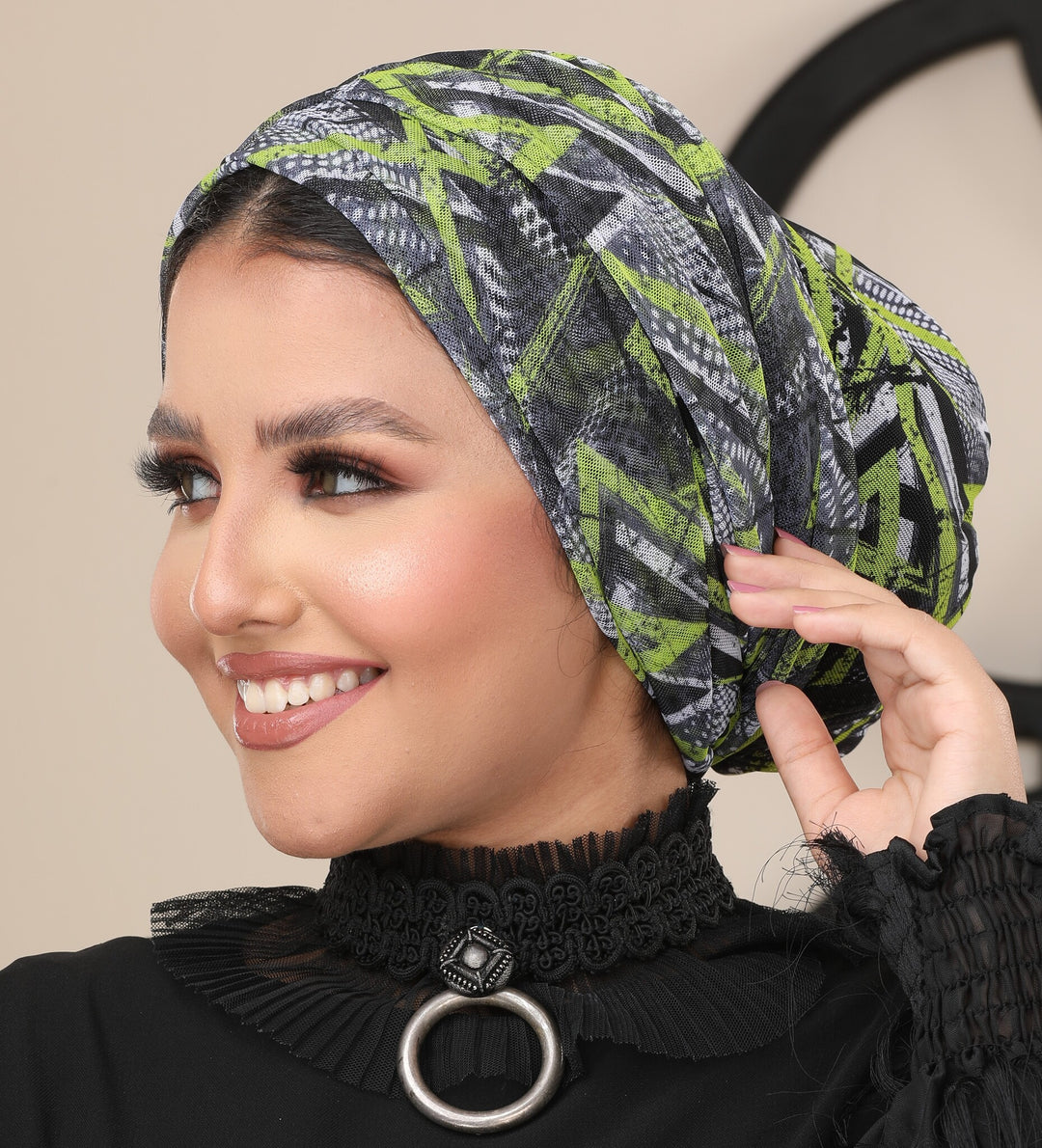 Geometric Tulle Turban