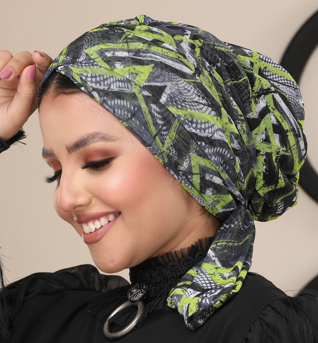 Geometric Tulle Turban
