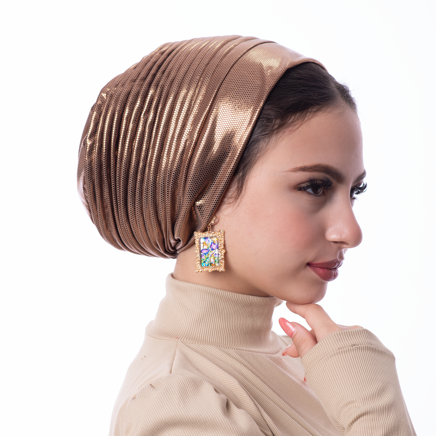 Copper Self drapped Turban