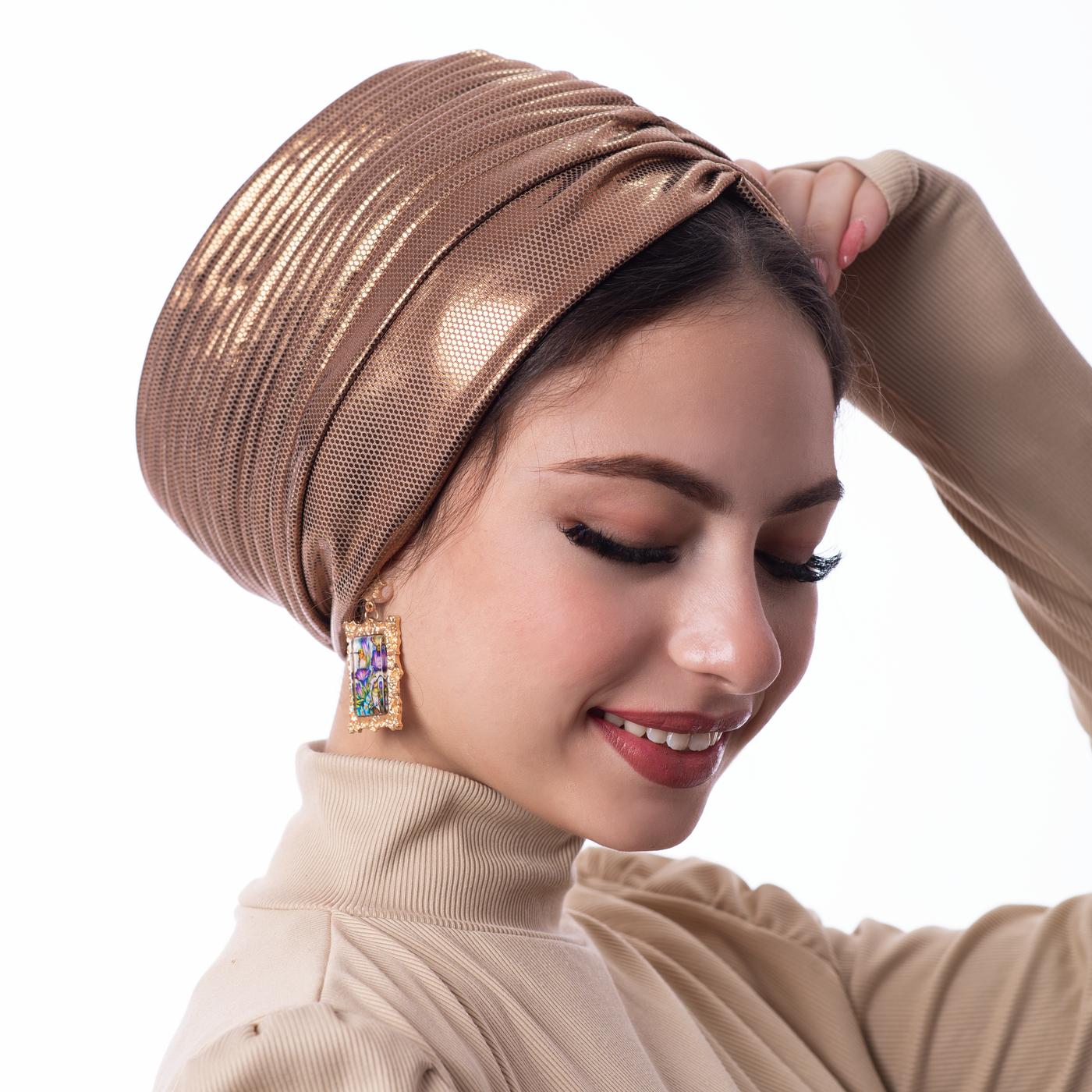 Copper Self drapped Turban