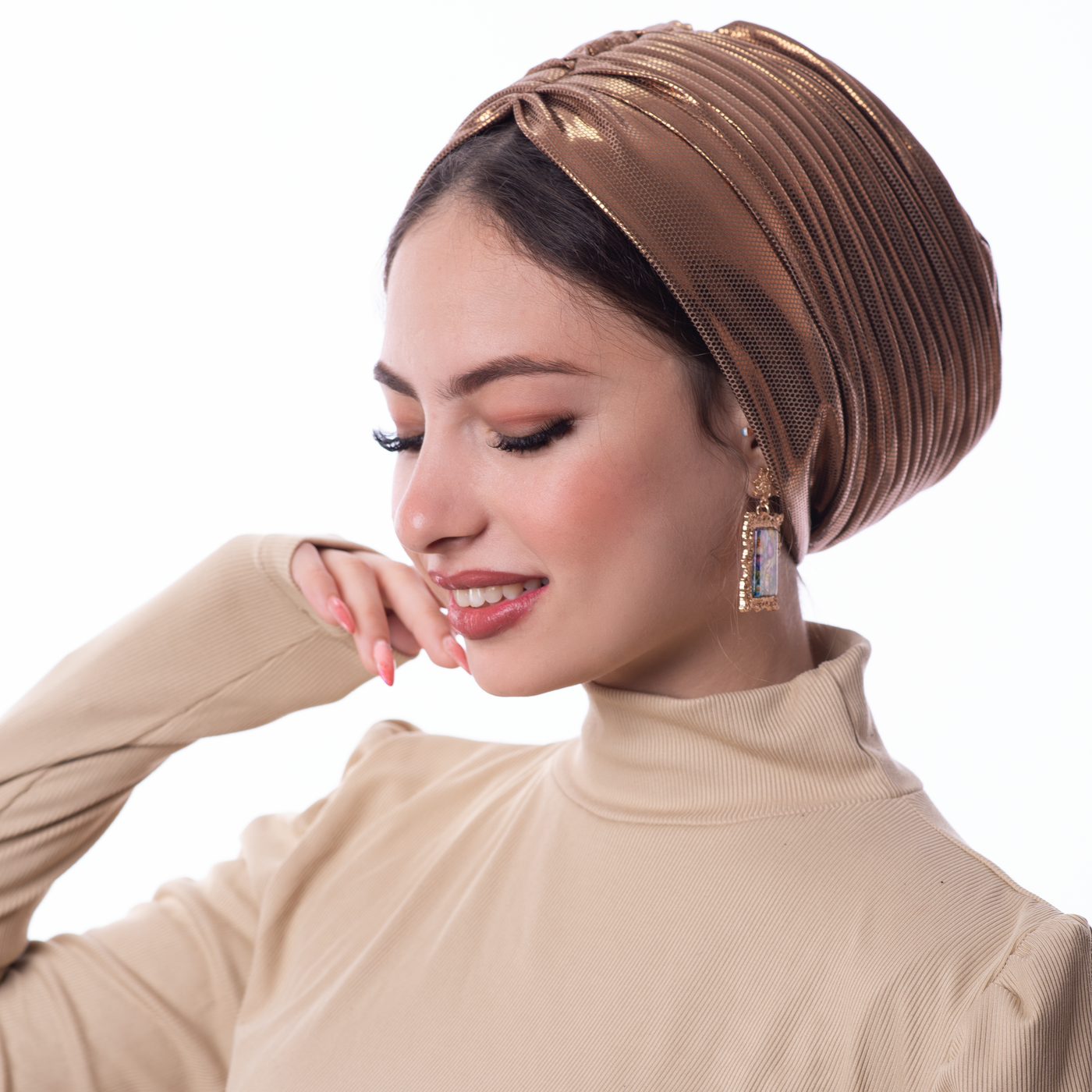 Copper Self drapped Turban