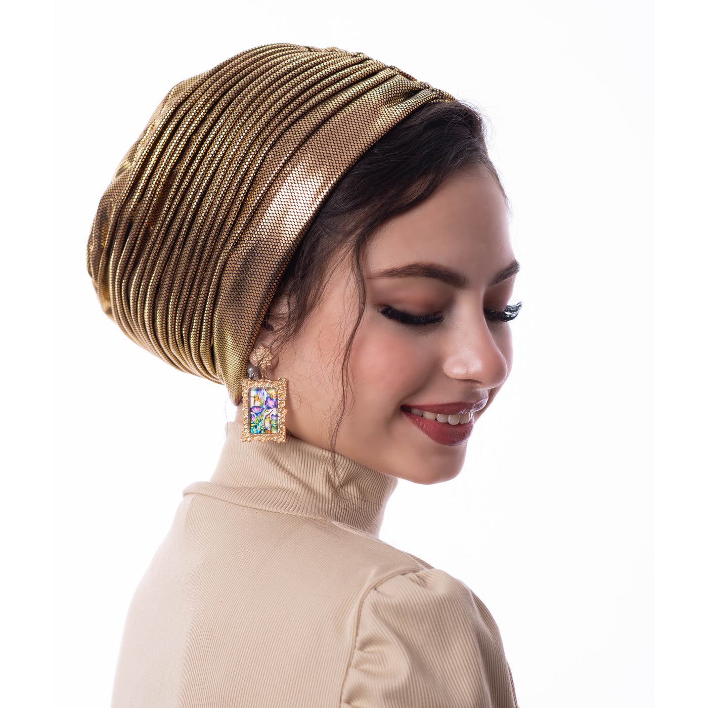 Dark Gold Self drapped Turban