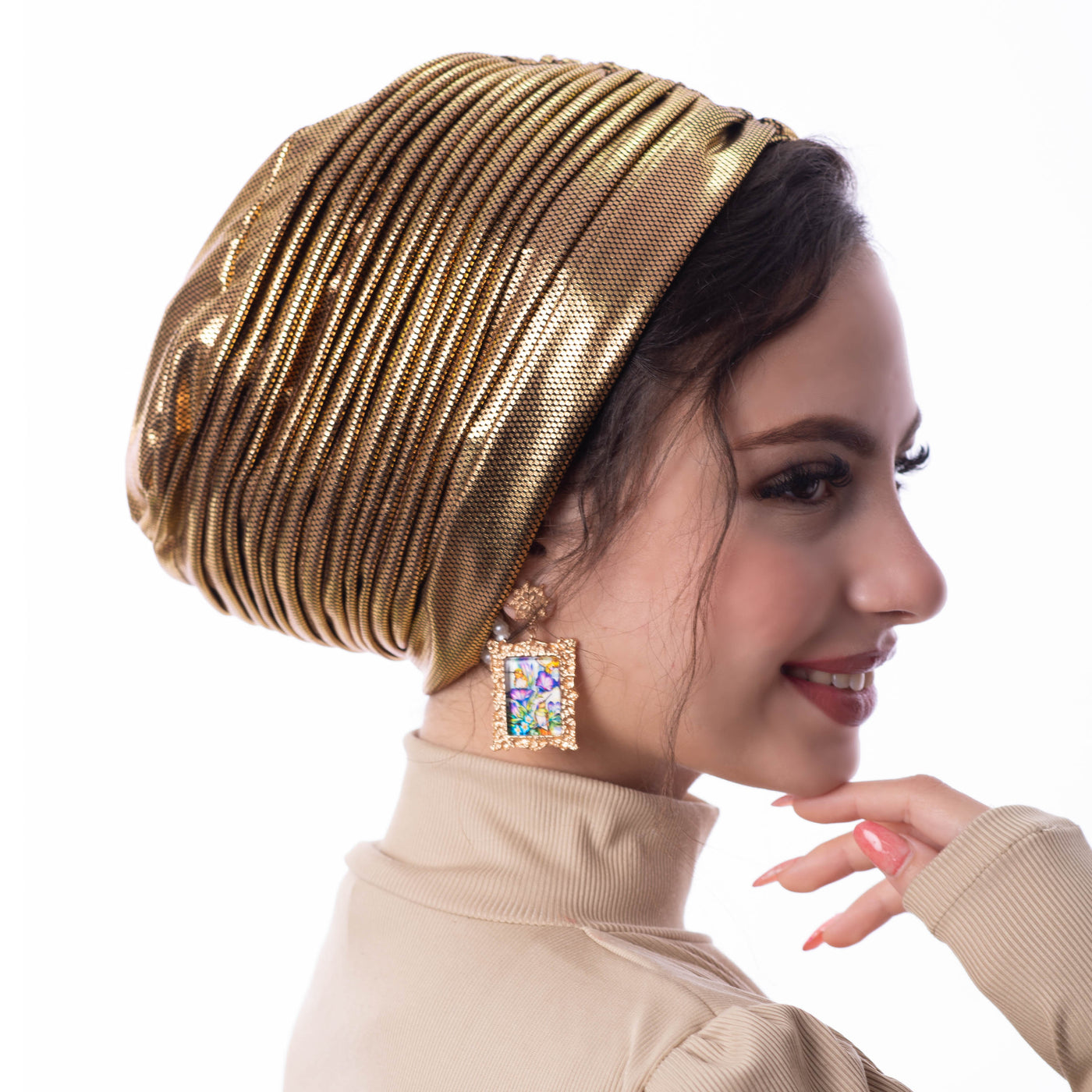 Dark Gold Self drapped Turban