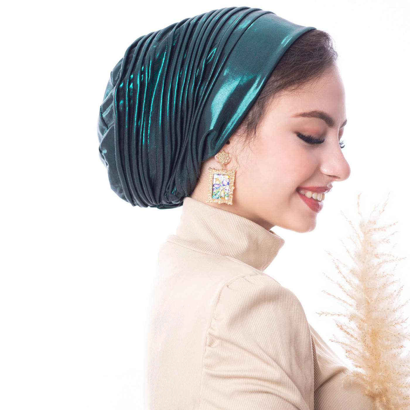 Emerald Green Self drapped Turban