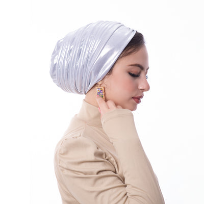 Frost Silver Self drapped Turban