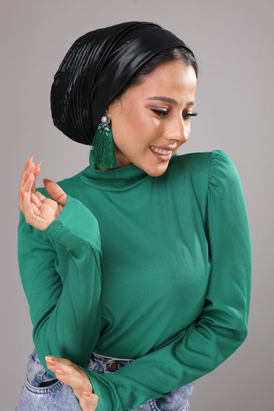 Black Self drapped turban